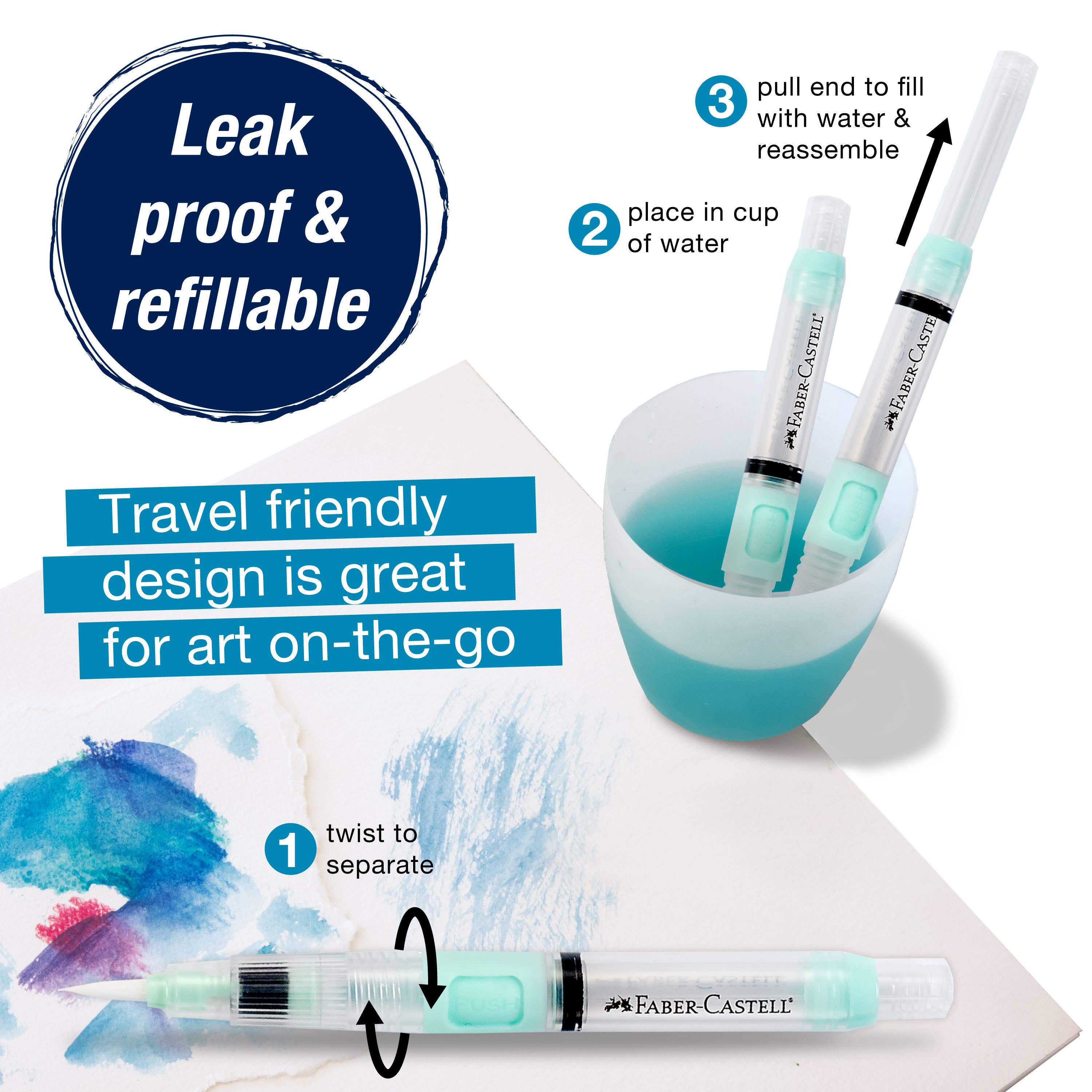 Faber-Castell / Creativity for Kids - Wholesale Paint/Wax Brush - Deluxe Refillable Artists' Water Paint Brush4