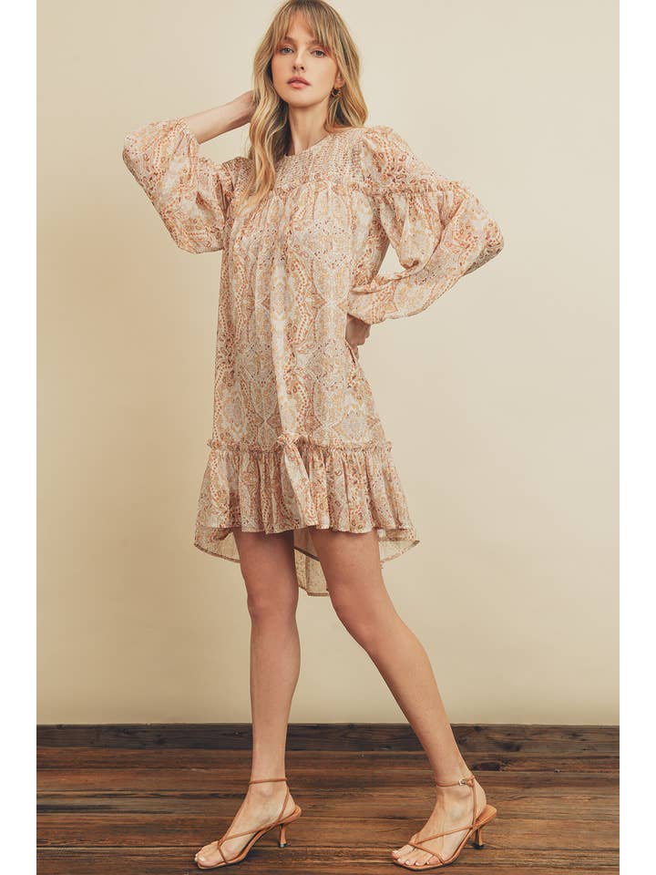 MIMOSA FD8208 Destination Shirred Swing Dress for wholesale on Faire2