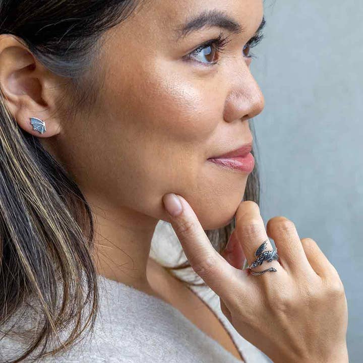 Nina Designs - Wholesale Cocktail/Statement Ring - Sterling Silver Adjustable Dragon Ring