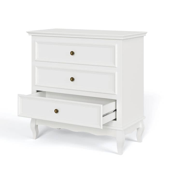 Heynemo - Wholesale Cabinet - White 3 Drawer Dresser for Bedroom, Wide Chest of Drawers11