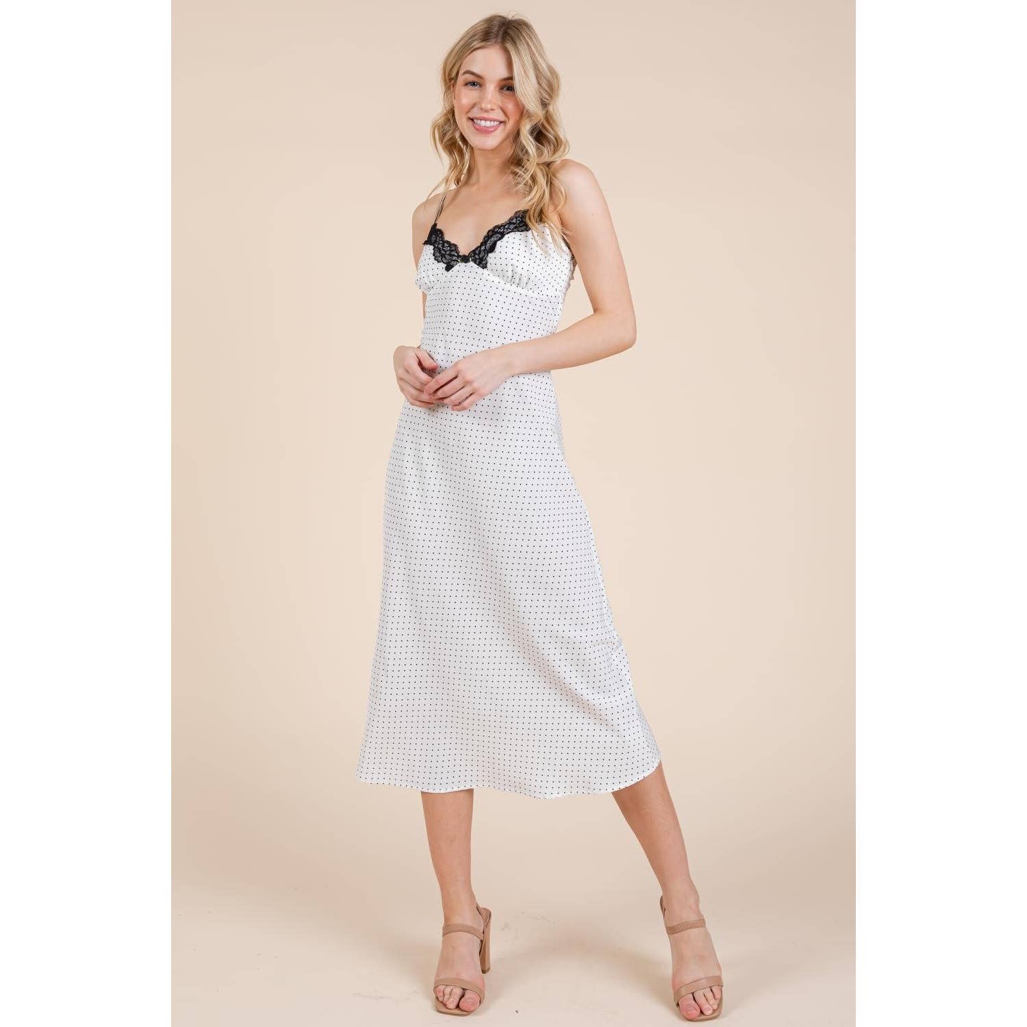 Honey Mango - Wholesale Dress - Women's - Polka dot midi dress0