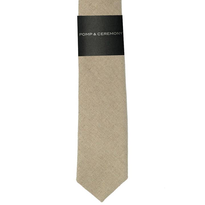 Liberty London Natural Linen Tie for wholesale by Pomp & Ceremony