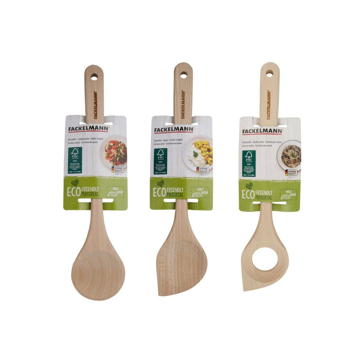 Zenker - Wholesale Kitchen Spoon - Set of 3 wooden spoons 30 cm Fackelmann Eco Friendly5