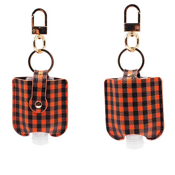Fashion City - Wholesale Keychain - Women's - Buffalo Plaid Hand Sanitizer Keychain Holder