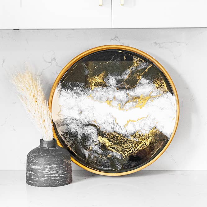 Lynn & Liana Designs - Wholesale Serving Tray - Round Bamboo Resin Serving Trays