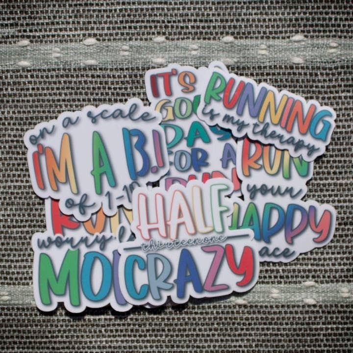 Half Marathon Running Sticker Pack • Waterproof Stickers • Sticker Pack • Vinyl Sticker • Gifts for Runners • Magnets for wholesale by Stick With It Design Co