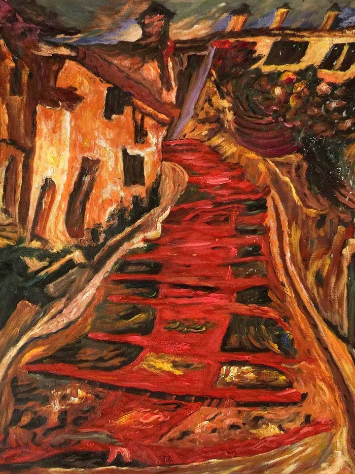 The Red Staircase in Cagnes for wholesale by La Pastiche