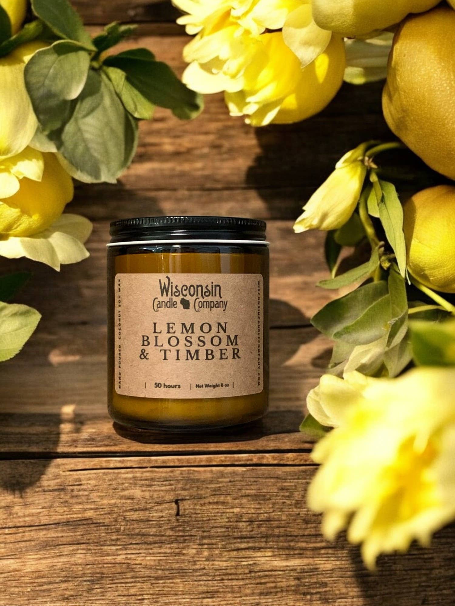 Wisconsin Candle Company - Vente Bougie en bocal - Fleur de Citronnier & Bois1