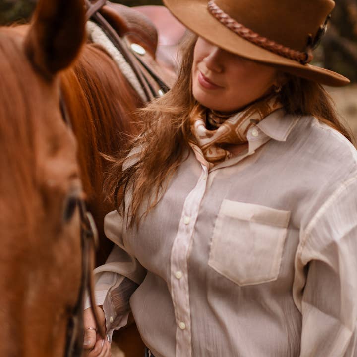 Tirzah Lane Art - Wholesale Scarf - Women's - Postal Field Study Wild Rag Western Silk Scarf1