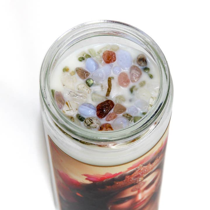 Shakti SOULutions – wholesale Jar/filled candle – Parvati Goddess Crystal Altar Candle3