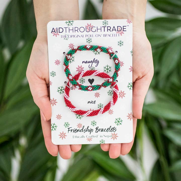 Aid Through Trade - Wholesale Jewelry Set - Mistletoe (Christmas) Roll-On® Friendship Bracelets