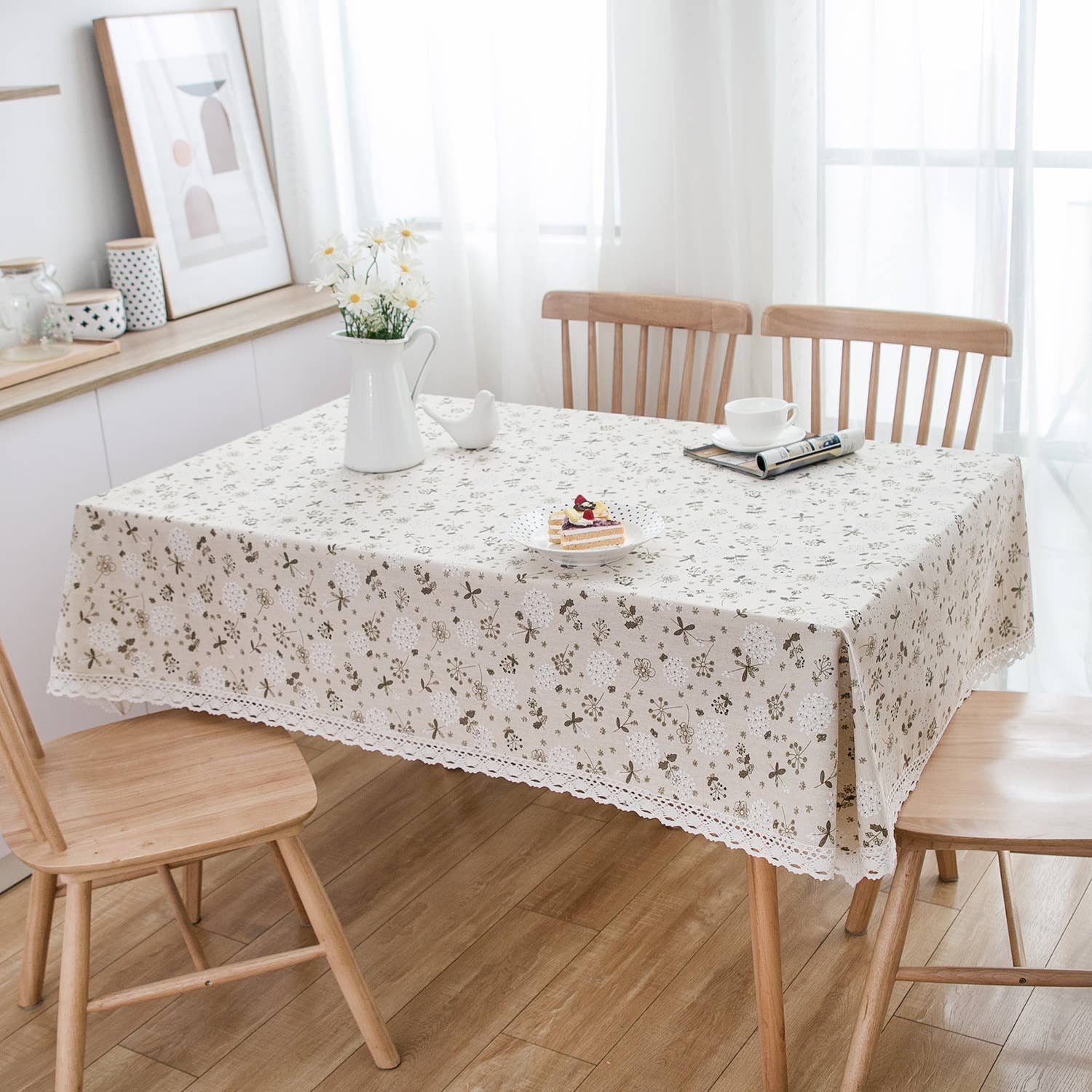 ACCITY - Wholesale Tablecloth - LACE DETAILED MULTI PATTERN TABLECLOTH_CWMM00175