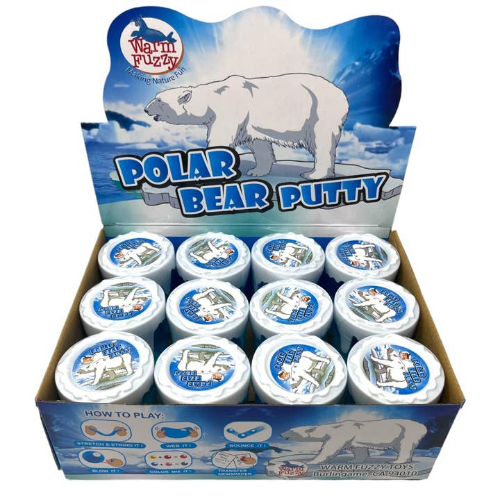WARM FUZZY Toys Polar Bear Putty 12 Packs for wholesale by Warm Fuzzy Toys