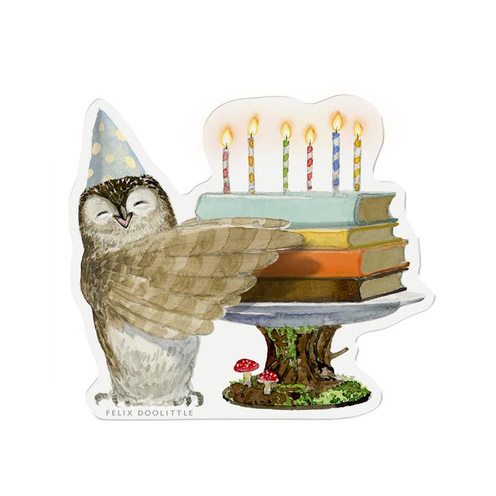 Compleanno da Topo di Biblioteca - Adesivi in Vinile per la vendita all'ingrosso da parte di Felix Doolittle