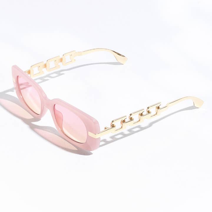 Chunky Chain Style Leg Solid Color Frame Sunglass for wholesale on Faire9