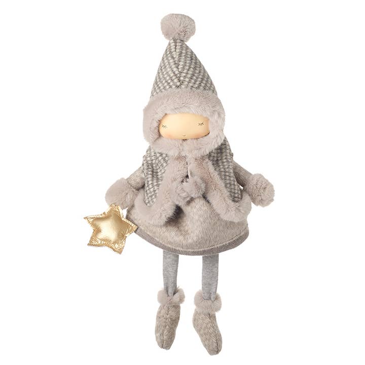 SITTING GIRL WITH TWEED HAT AND CAPE for wholesale by Heaven Sends