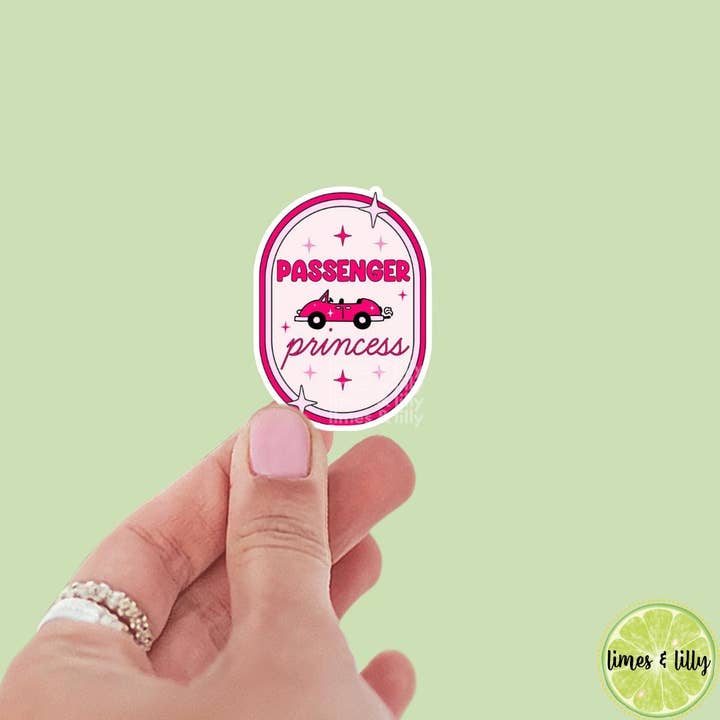 Adesivo in Vinile "Principessa Passeggera" | Adesivo alla Moda | Adesivi per Kindle | Adesivi Carini | Adesivo da Lettore | Taglio Sagomato per la vendita all'ingrosso da parte di Limes & Lilly