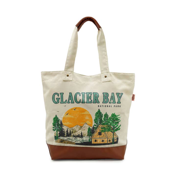 Glacier Bay Canvas Draagtas – Nationale Park Avontuur Reistas Schoudertas voor wholesale door Northern Icons Creations INC