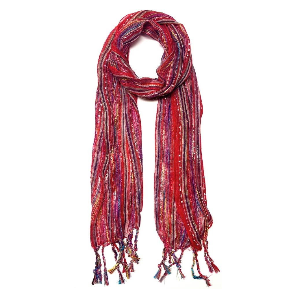 Humble Hilo – wholesale Scarf – Women's – Humble Hilo Multicolored Thread Artisan Scarf89