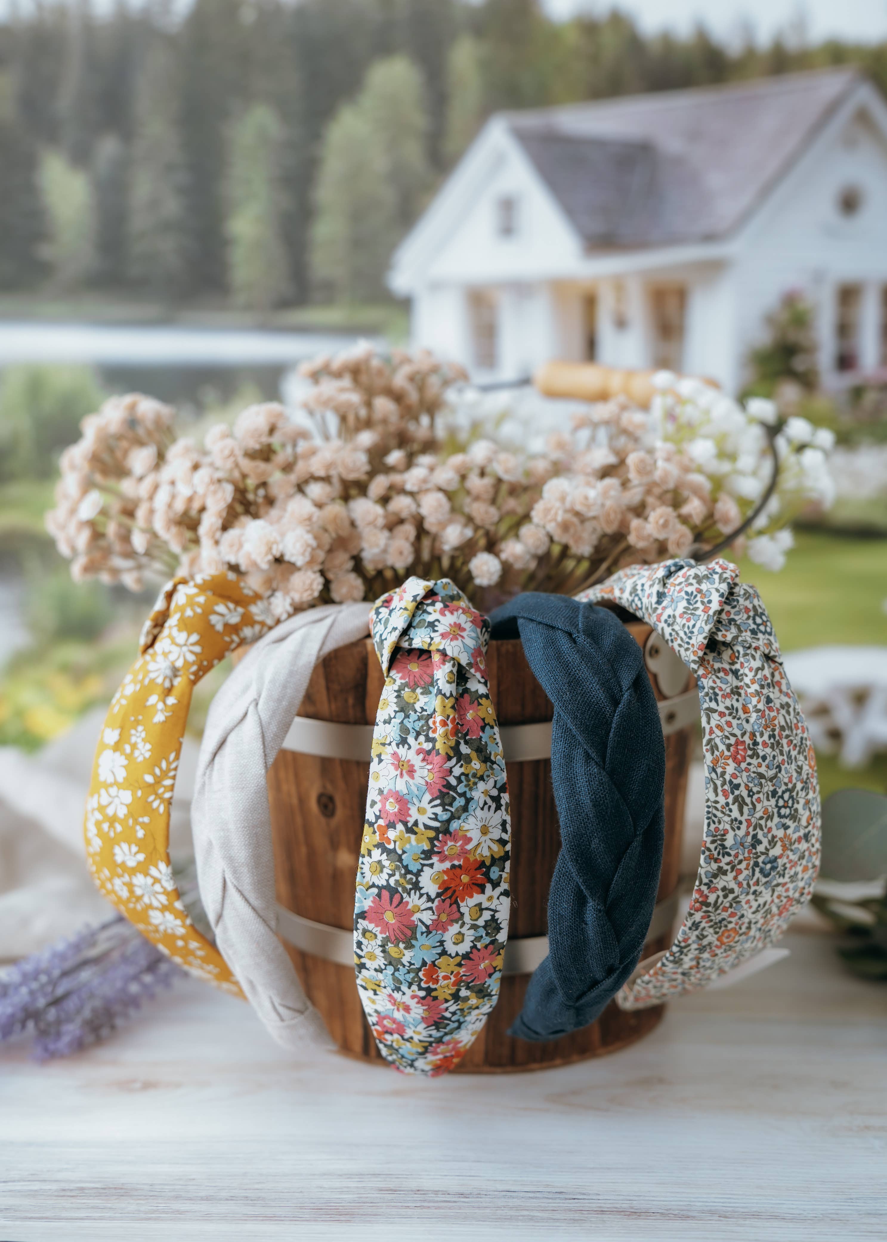 Maddie and Me Handmade - Wholesale Fashion Headband - Women's - Top Knot Liberty of London Headband with Flowers10