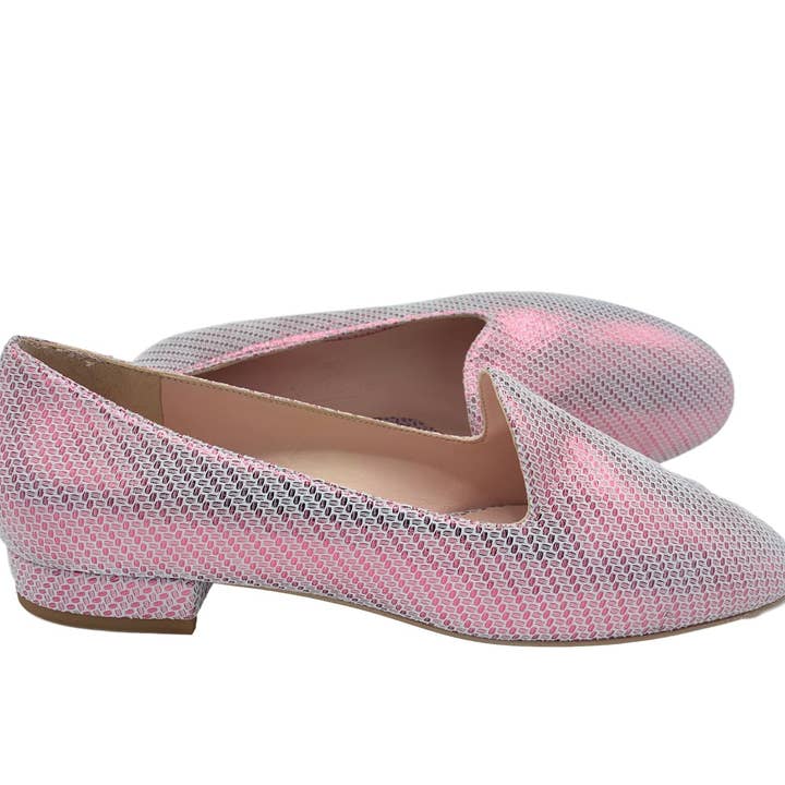 Glänsande rosa mocka toffel för wholesale av Vittoria