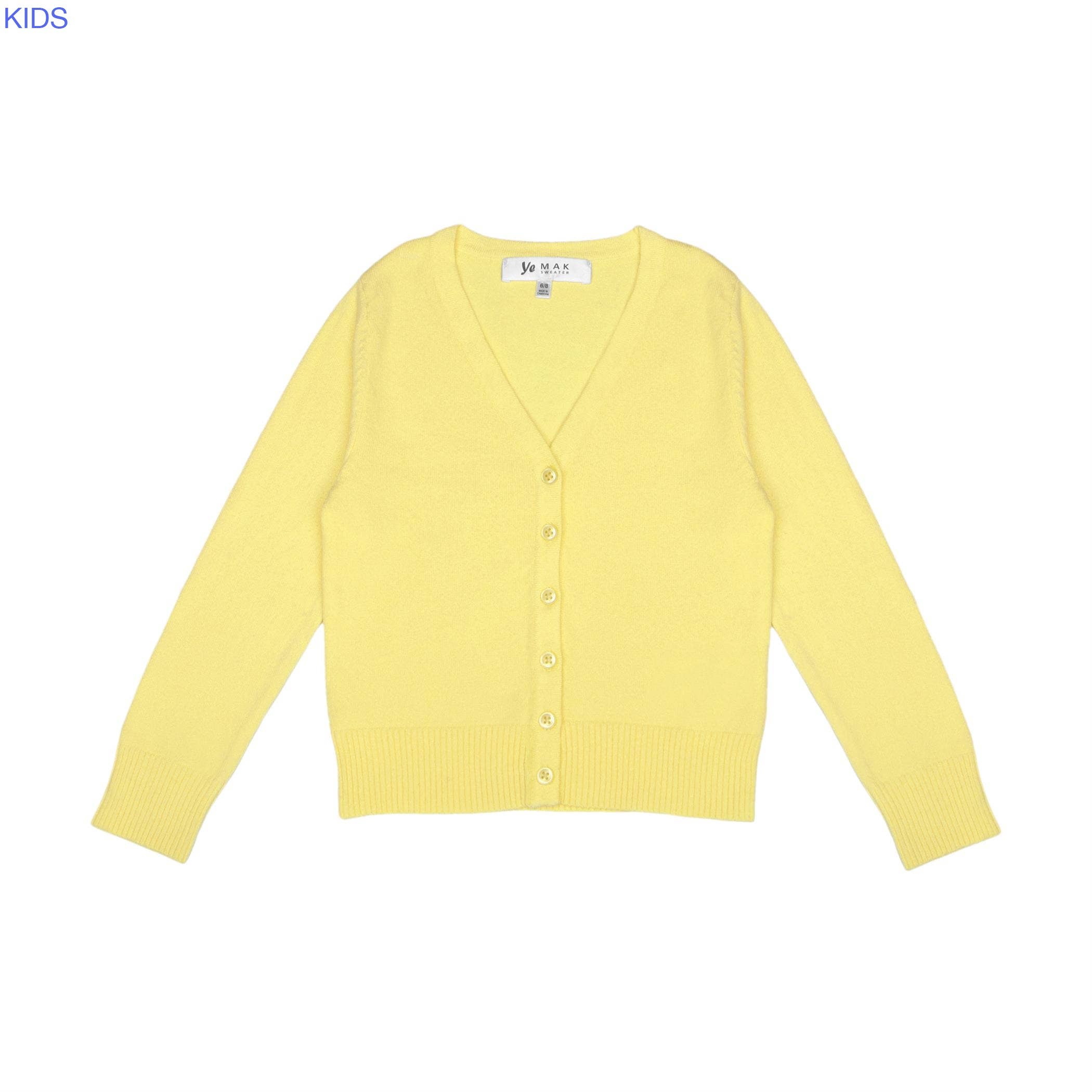 Mak - Wholesale Cardigan - Kids - Girl's Long Sleeve V neck Sweater Cardigan MK5178KID43