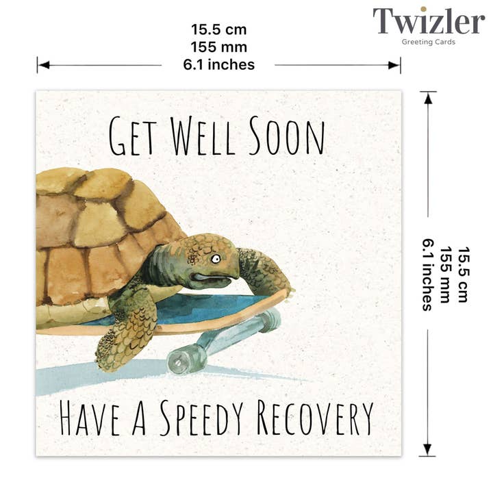 Twizler Ltd - Vente Carte de bon rétablissement - Carte de prompt rétablissement amusante - Tortue2