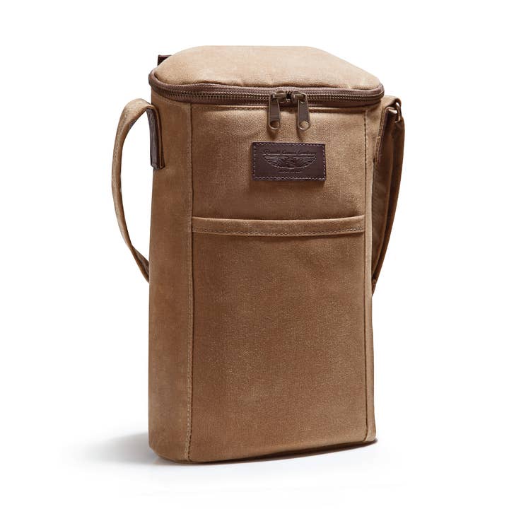 Sac à bouteilles de bourbon et de vin en toile cirée Double Barrel pour la vente par Parrott Canvas Company
