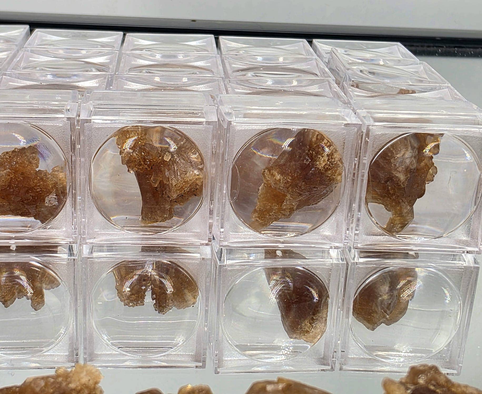 Distinction Crystals – wholesale Spiritual stone/crystal – Small Citrine Pseudomorphs in Magnifying Case (Morocco)2