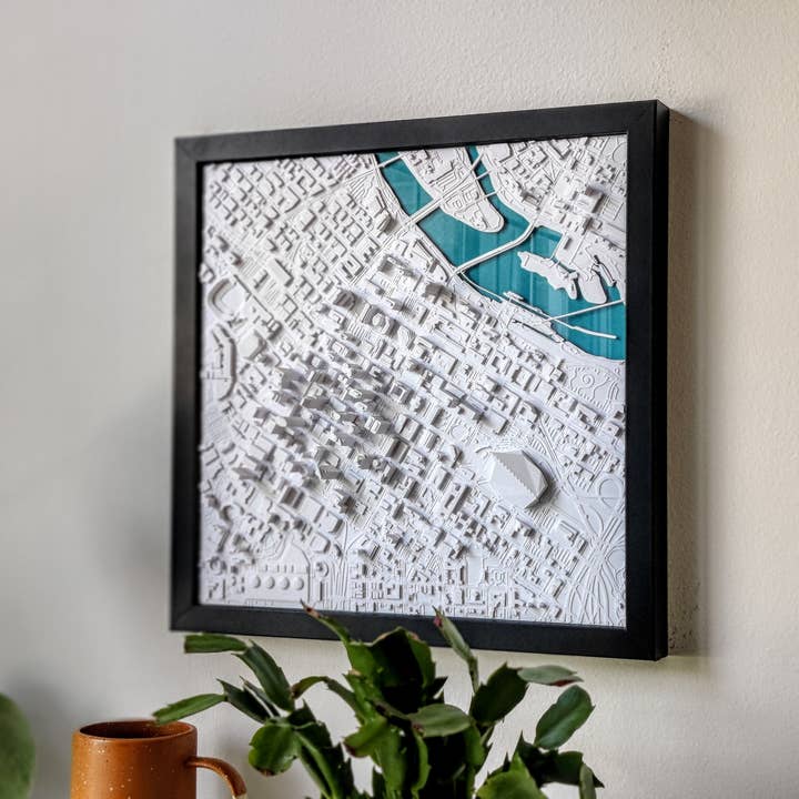 Mappa della città 3D di Minneapolis | Decorazione da parete artistica 3D Minneapolis MN per la vendita all'ingrosso da parte di Micropolitan