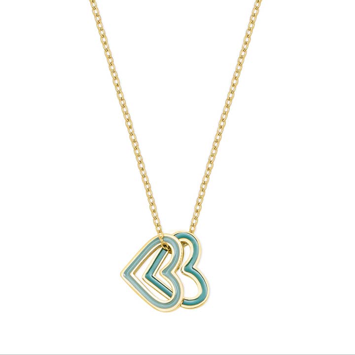 Gouden Dubbel Hart Bedelketting voor wholesale door Coral & Mint