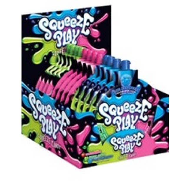 Candy Barn Express - Wholesale Hard Candy - Squeeze Play Squeeze Candy - 3 Flavors - 12 Ct Display