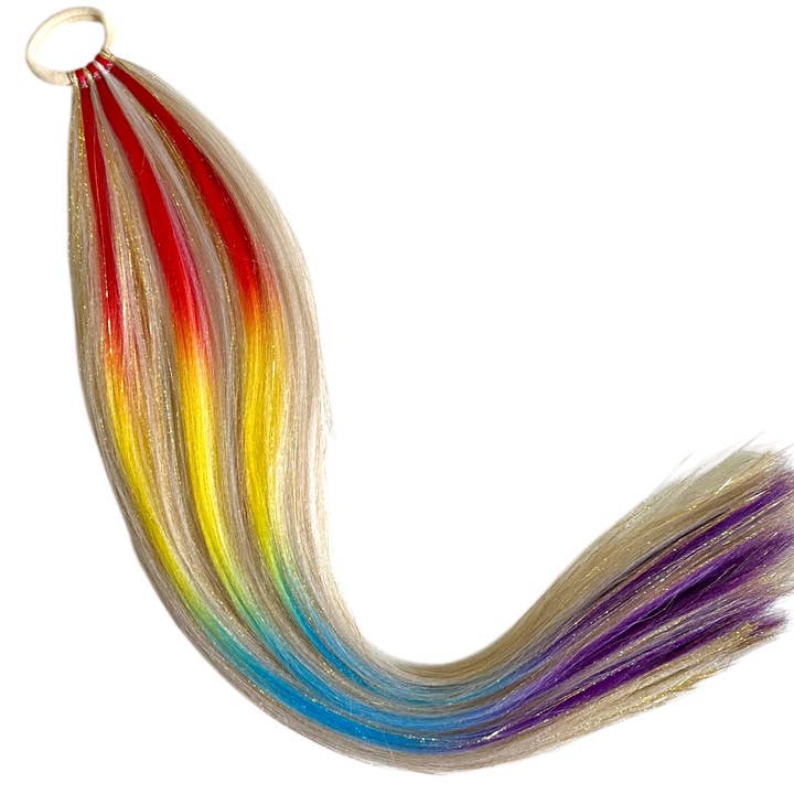 Blonde Double Rainbow Shimmer Tail for wholesale by Magic Manes