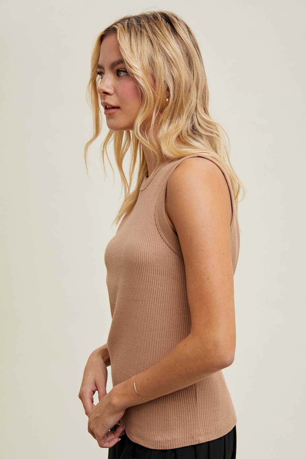 Wishlist Apparel - Vente Débardeur – femme - DÉBARDEUR À COL ROND EN TRICOT CÔTELÉ/WL24-948010