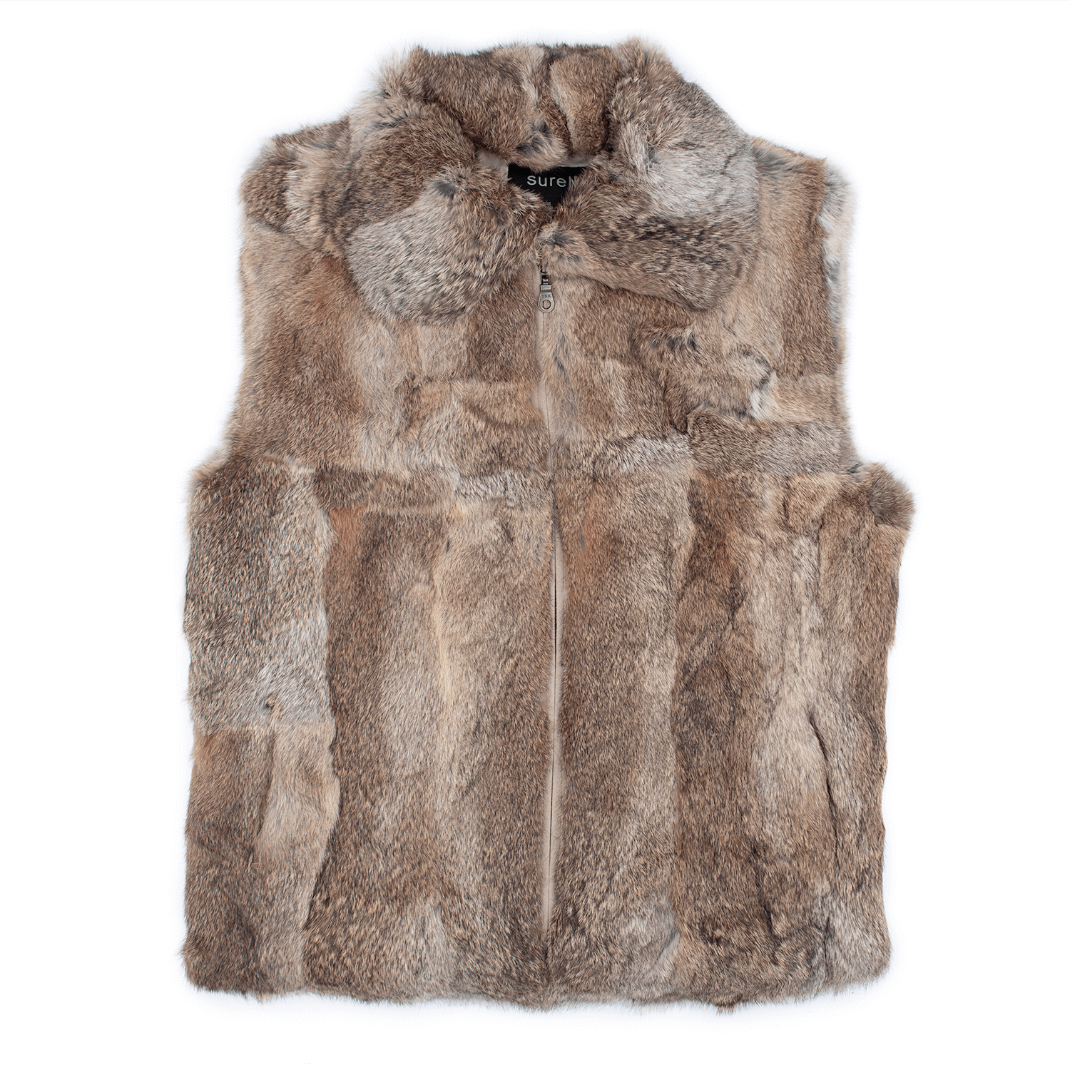 Surell - Vente Veste sans manches – femme - Gilet en fourrure de lapin pour femme5