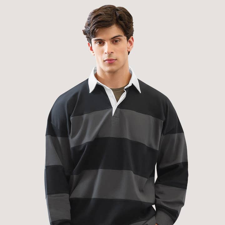 Black Striped Oversized Rugby Shirt and other Purchase wholesale plain rugby shirts. Free returns & net 60 terms on Faire trending on Faire.
