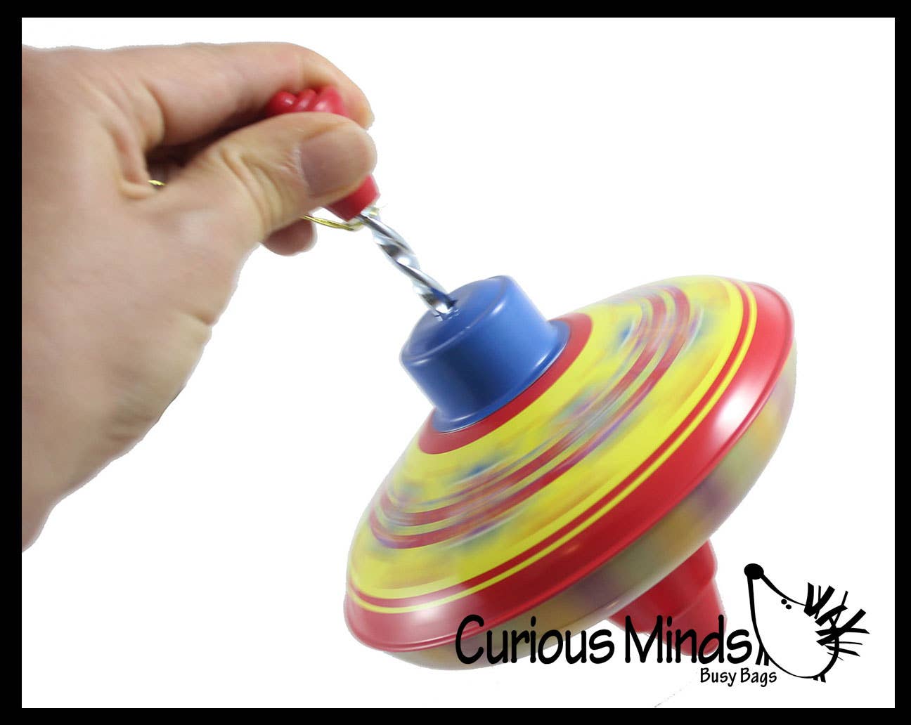 Curious Minds Toys - Wholesale Classic Toy - Kids - Classic Large Metal Tin Spinning Top Toy - Vintage Pump Styl2