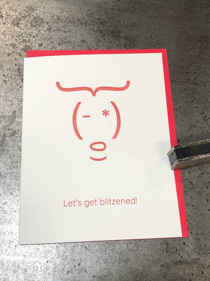 Holiday-Blitzened for wholesale by Warrior Printress Letterpress and Design