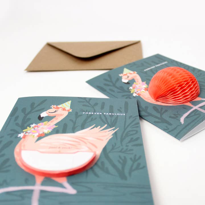 Inklings Paperie - Wholesale Birthday Card - Pop-up Card - Flamingo Birthday8