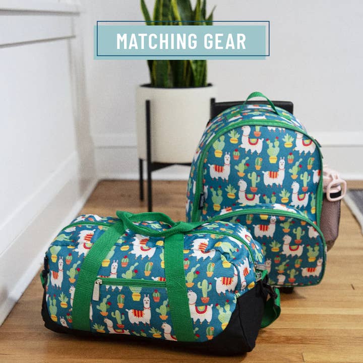 Wildkin - Wholesale Weekender Bag - Kids - Llamas and Cactus Green Overnighter Duffel Bag3