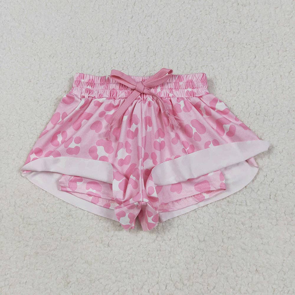 Aier Wholesale - Wholesale Shorts - Kids - Baby Girls Pink Leopard Summer Shorts Bottoms1
