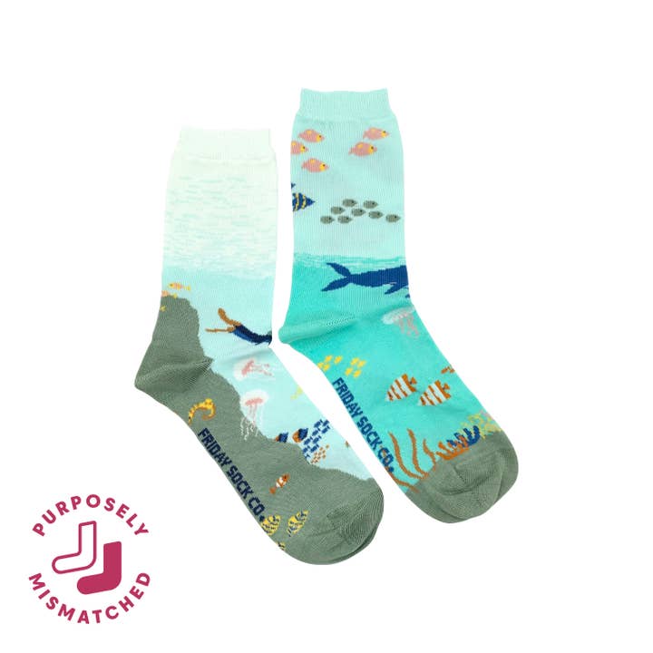 Friday Sock Co. - Wholesale Socks - Women's - Women's Underwater Scene Socks