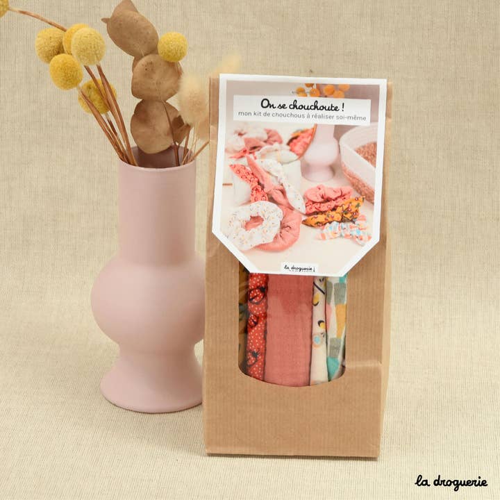 Sewing Kit - Pink/Strawberry Scrunchies for wholesale by LA DROGUERIE