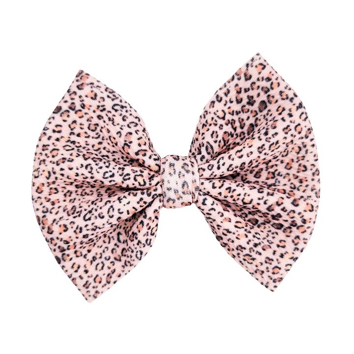 Sophia Hair Bow - Golden Leopard for wholesale by Caylee & Co
