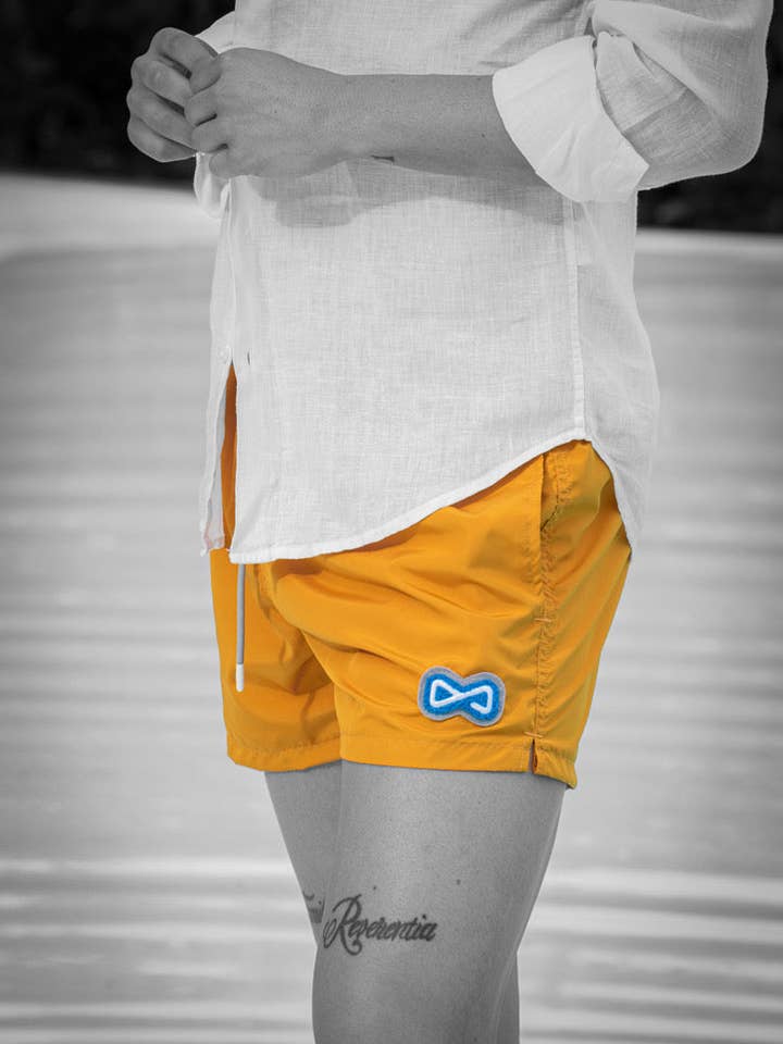 Ochre yellow swimsuit for wholesale by Illogico