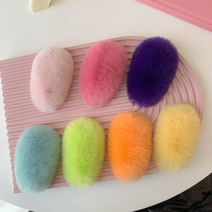 Little Trendy - Wholesale Hair Clip - Women's - Furry plush hair clip for girls women7