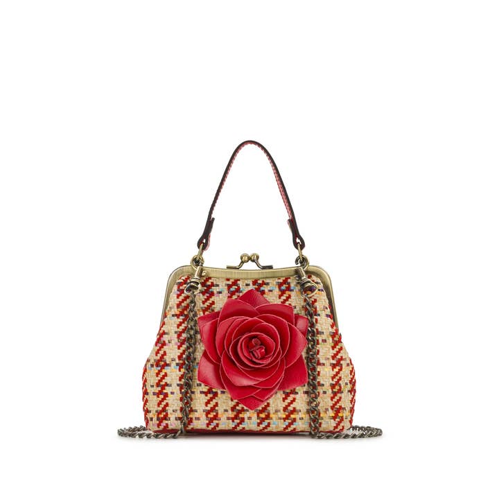 Mini Laureana Chain Crossbody - Rose Spanish Raffia for wholesale by Patricia Nash