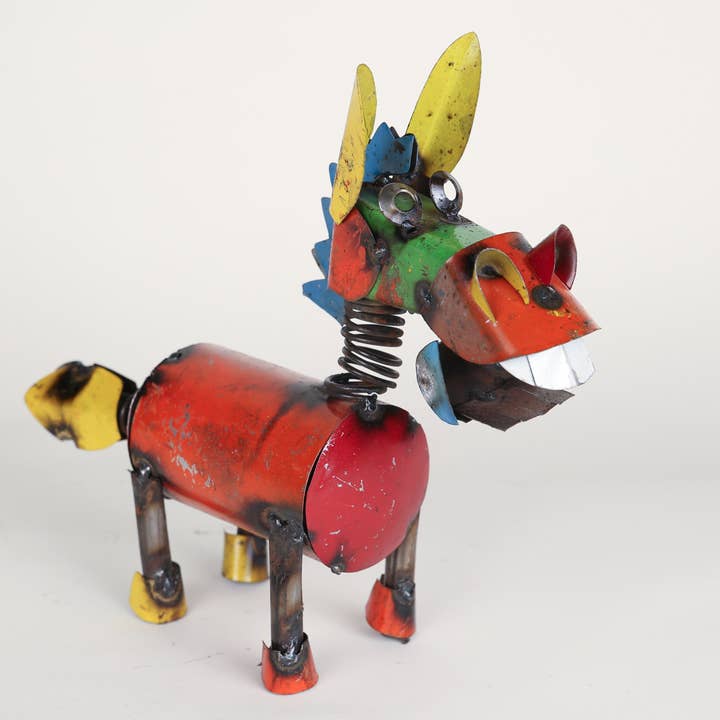 My Amigos Imports - Wholesale Outdoor Ornament/Decor - Colorful Metal Springy Donkey-Garden-Yard Art-Two Sizes