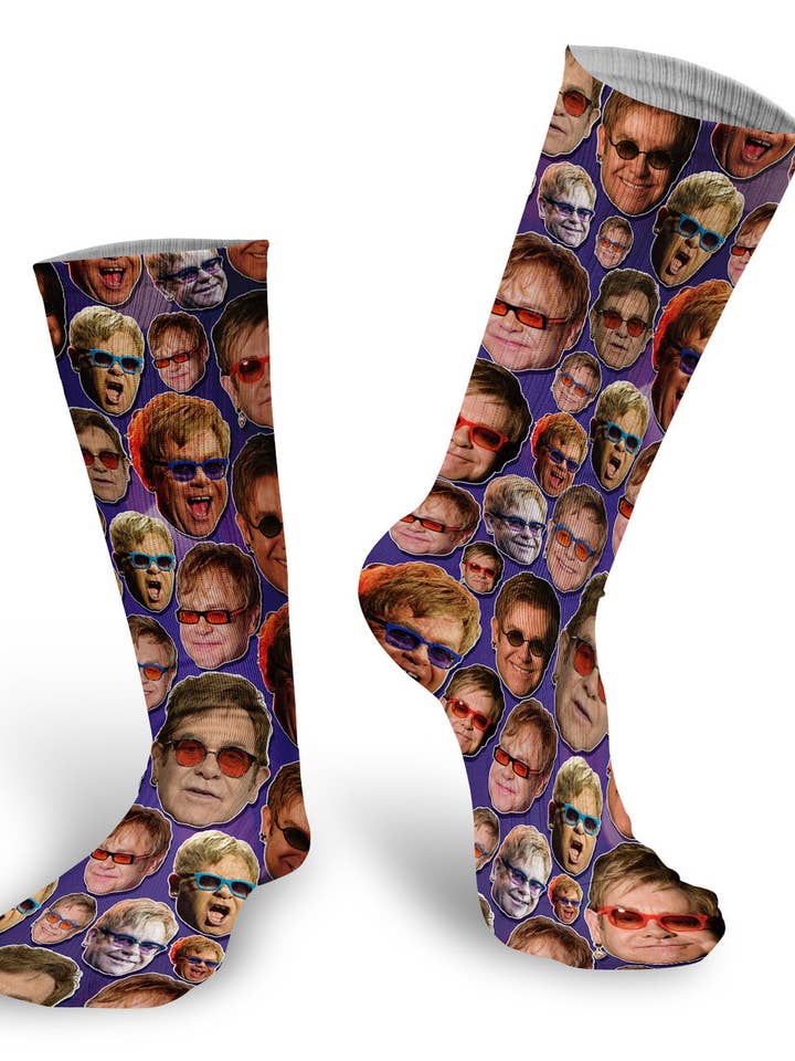 Elton John Faces Socks for wholesale by Subliworks