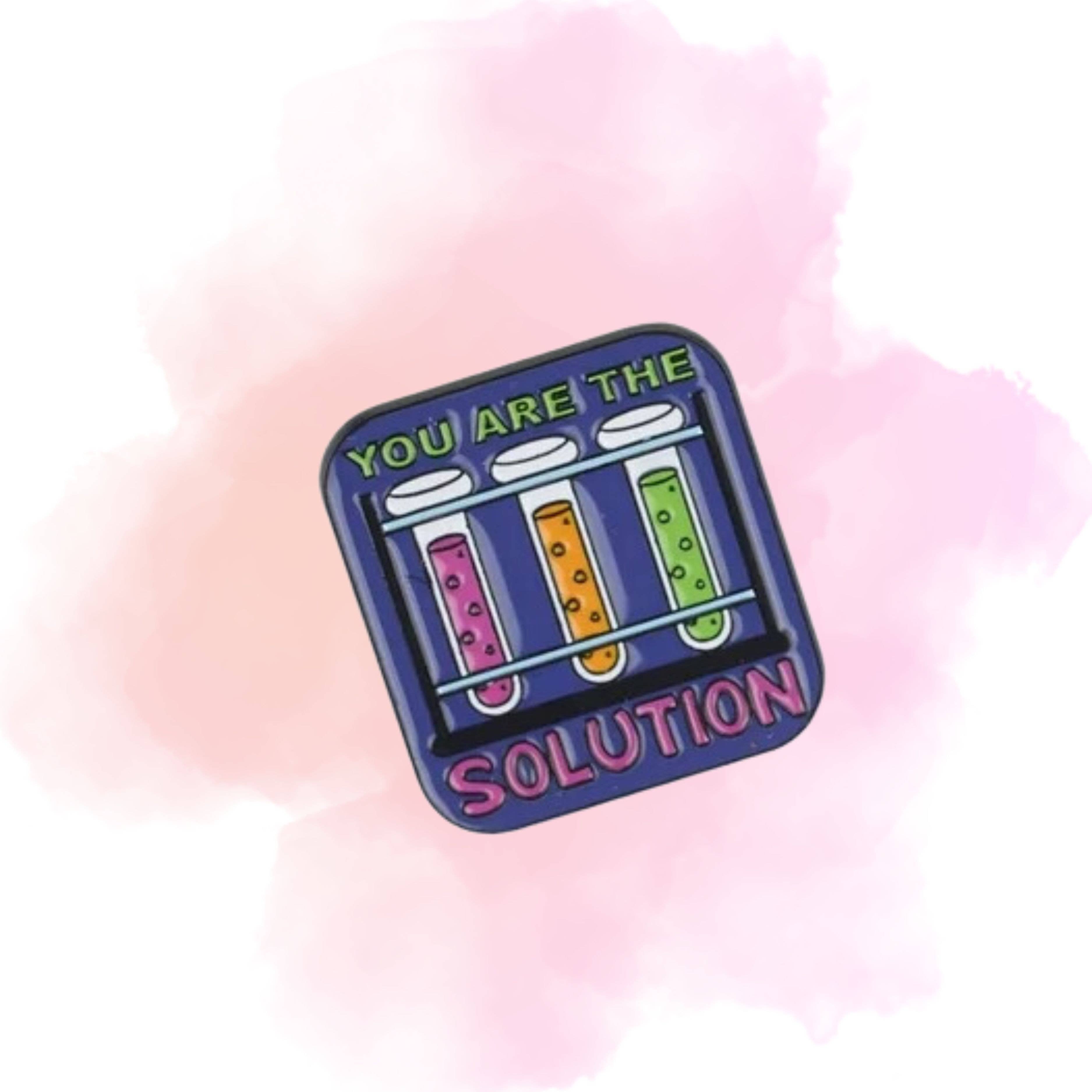 Magnifique Hearts - Wholesale Lapel Pin/Button - Science Pun Enamel Pin: 'You Are The Solution